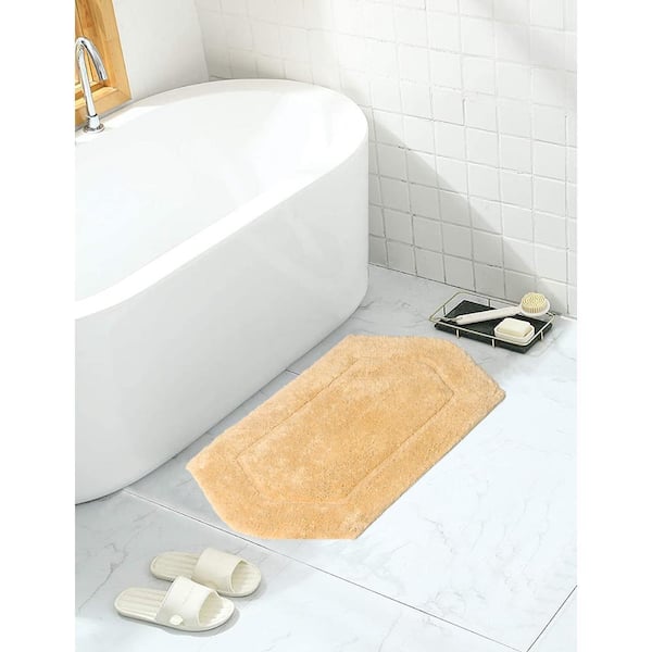 Waterford Collection 100% Cotton Tufted Bath Rug, 17 in. x24 in. Rectangle, Yellow