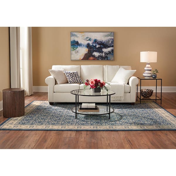 Gianna Indigo 8 ft. x 10 ft. Border Area Rug