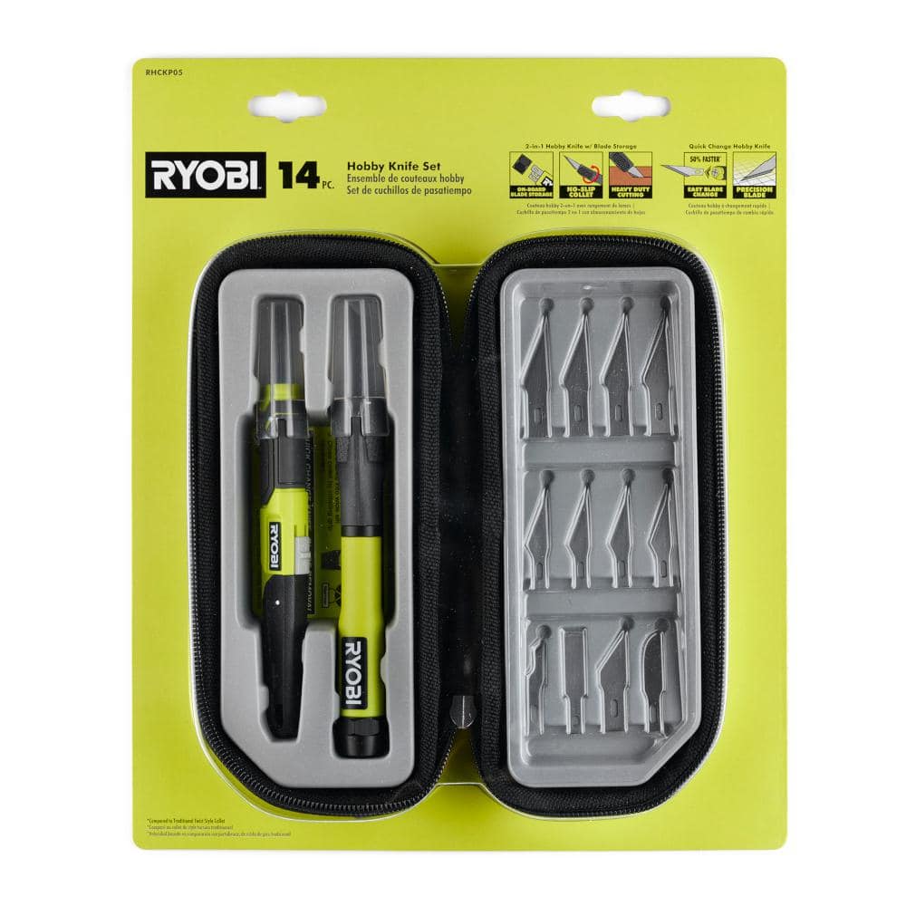 RYOBI 14-Piece Hobby Knife Set RHCKP05 - The Home Depot