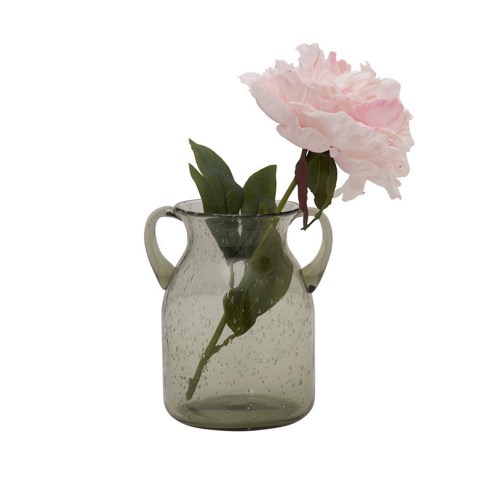 Green Handled Glass Vase for Floral Arrangements