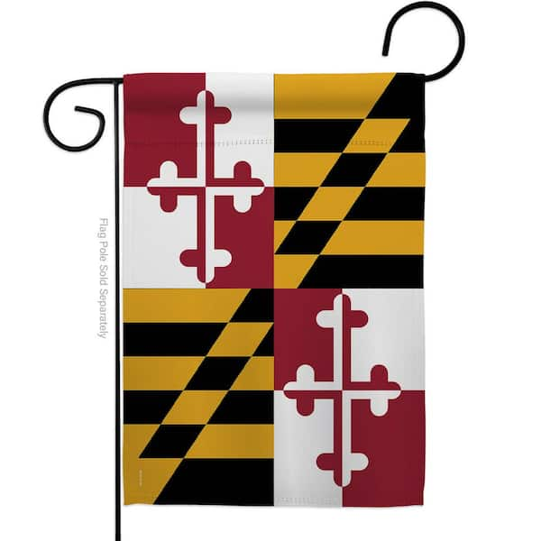 Ornament Collection 13 in X 18.5 Maryland States Garden Flag Double ...