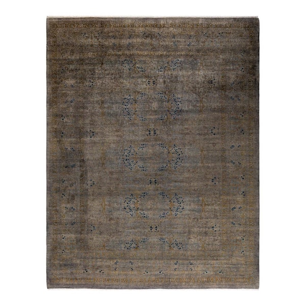 Overdyed Gray 8 ft. x 10 ft. Solid Wool Indoor Area Rug