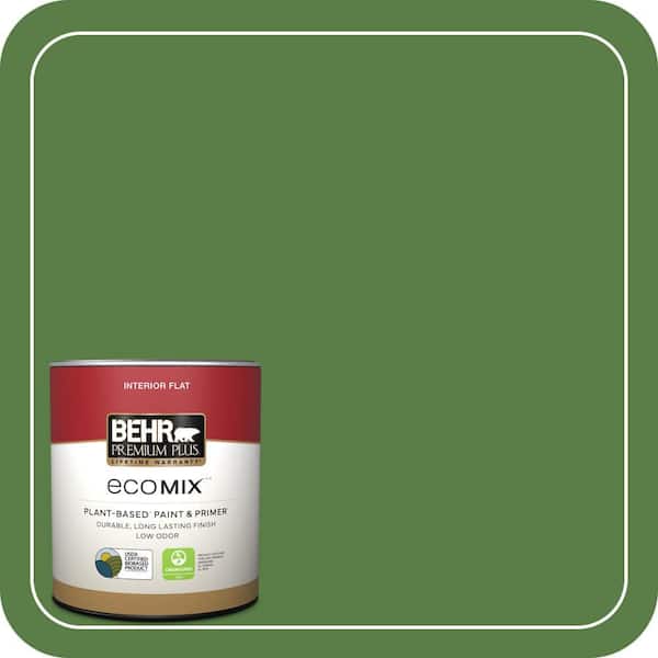 1 qt. #S-H-430 Mossy Green Flat EcoMix Plant-Based Interior Paint & Primer
