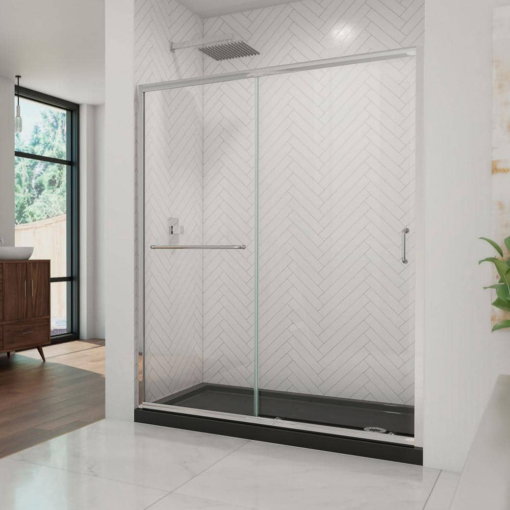 DreamLine Infinity-Z 36 in. x 60 in. Semi-Frameless Sliding Shower Door ...