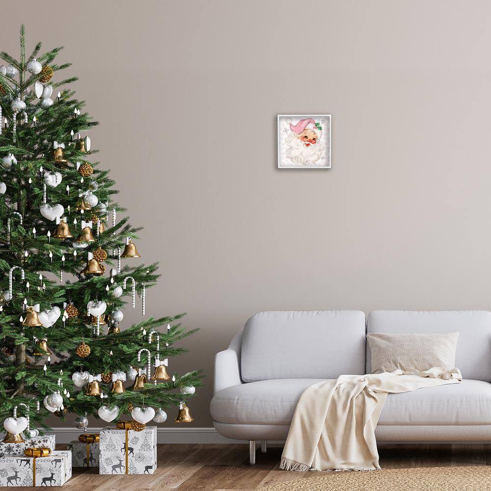 Pastel Vintage Jolly Santa by Mollie B. White Framed Abstract Giclee Art Print 12 in. x 12 in. price history on PriceWatchPro