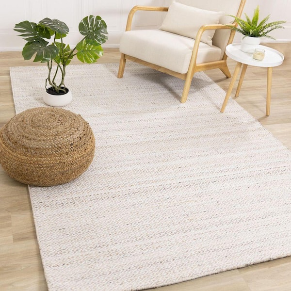 Cindara Collections 5 ft. x 8 ft. Beige Geometric Indoor Area Rug