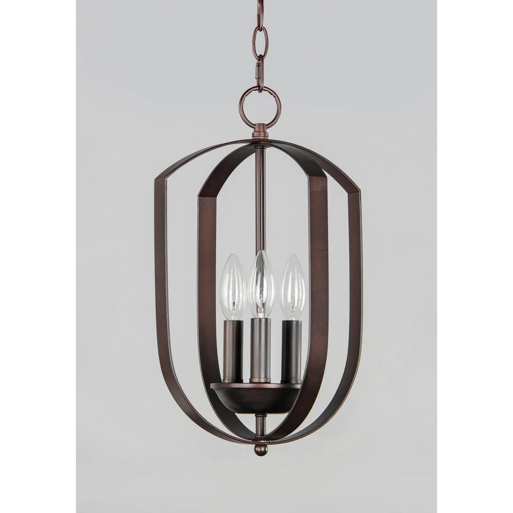 Oil Rubbed Bronze Geometric 3-Light Candle Chandelier