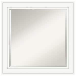 Craftsman White 25 in. x 25 in. Beveled Square Wood Framed Bathroom Wall Mirror in White