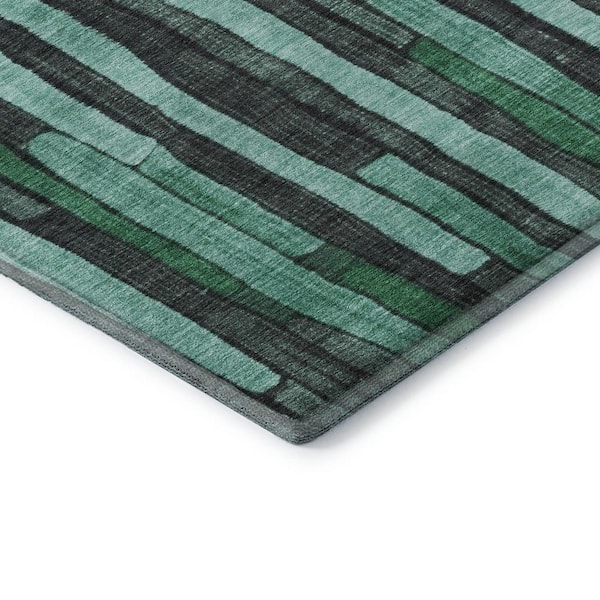 Mayfield Premium Machine Washable Abstract AMF1301 Sage 8 ft. x 10 ft. Area Rug
