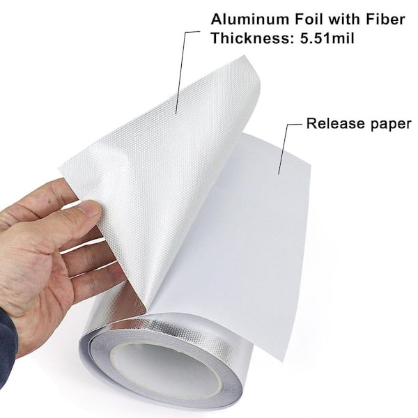 Aluminum Foil Tape, Silver Self-Adhesive Heat Shield - View #11