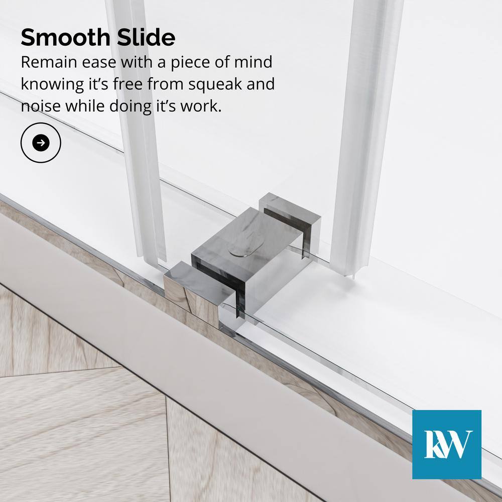 60-Inch Chrome Frameless Double Sliding Shower Door with Clear Glass