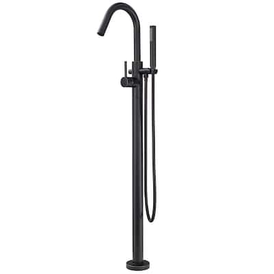 Modern Single-Handle Free Standing Tub Filler in Tuscan Bronze (Valve Not Included)
