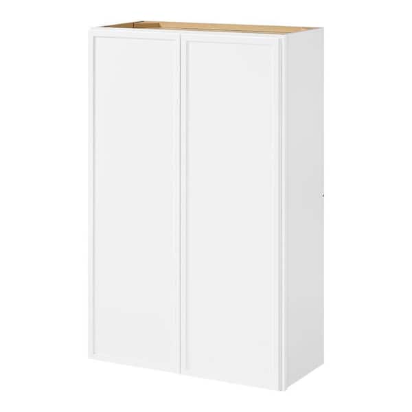 Leyton 27 in. W x 12 in. D x 42 in. H Ready to Assemble Plywood Slim Shaker Wall Kitchen Cabinet in Alpine White
