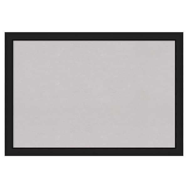 Amanti Art Midnight Black Narrow Wood Framed Grey Corkboard 39 in. x 27 ...