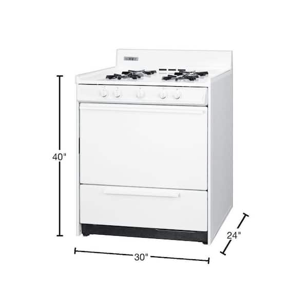 Summit WNM210P 30 GAS Range with Battery Ignition - White