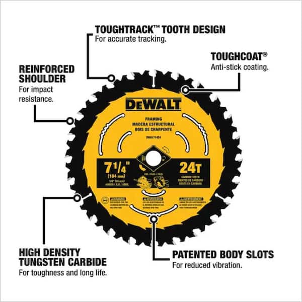 DEWALT 7-1/4 in. 24-Tooth Circular Saw Blade DWA171424 - The Home 