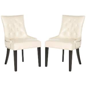 Harlow Off-White/Black Faux Leather Side Chair (Set of 2)