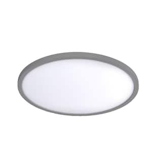 Round 15 in. 1-Light Brushed Nickel LED Flush Mount