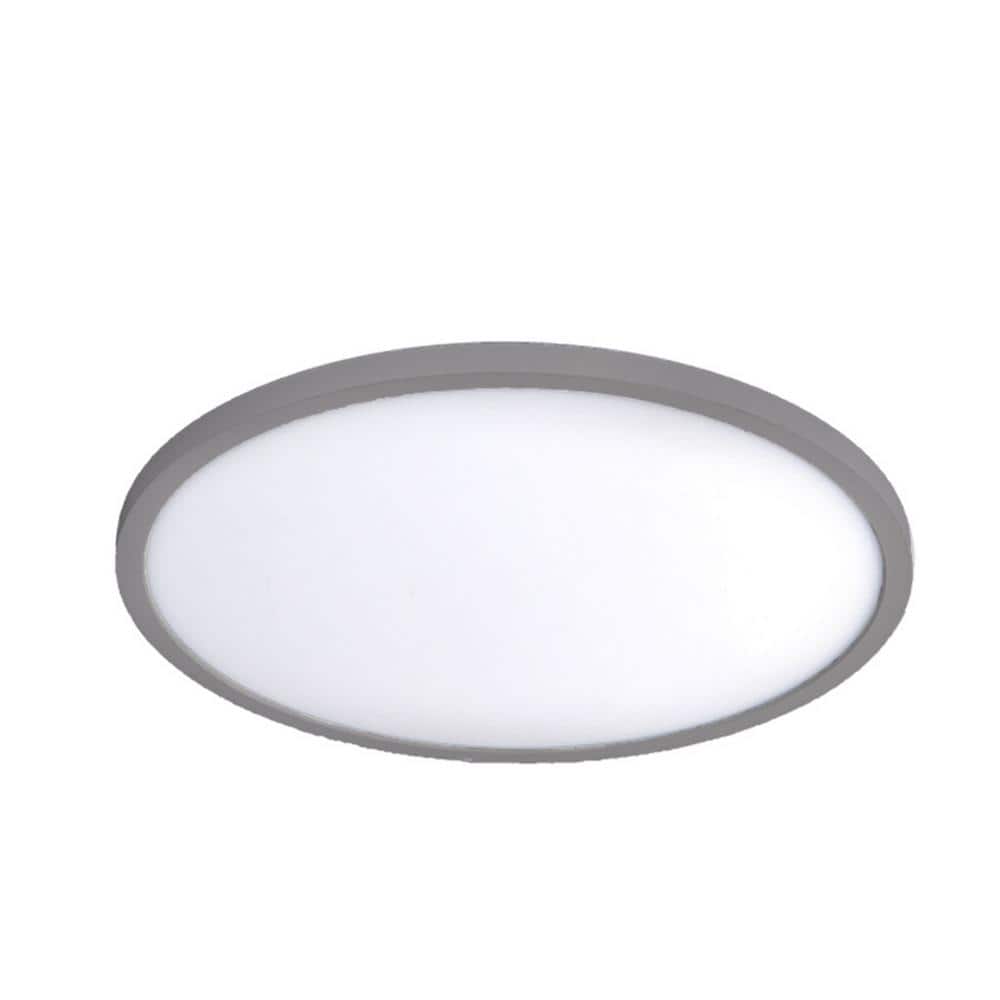 Sleek 15" Brushed Nickel LED Flush Mount Light for Indoor/Outdoor