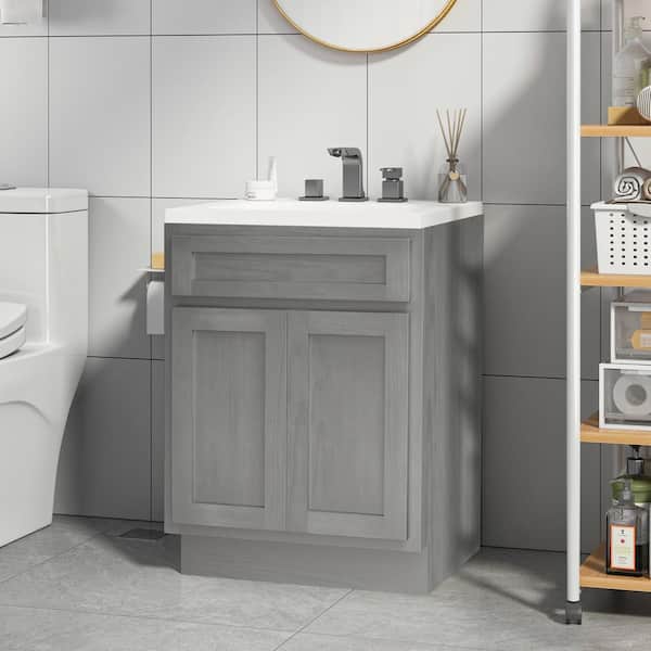 Vanity Art 24 in. W x 21 in. D x 32.5 in. H 2-Doors Bath Vanity Cabinet without Top in Silver