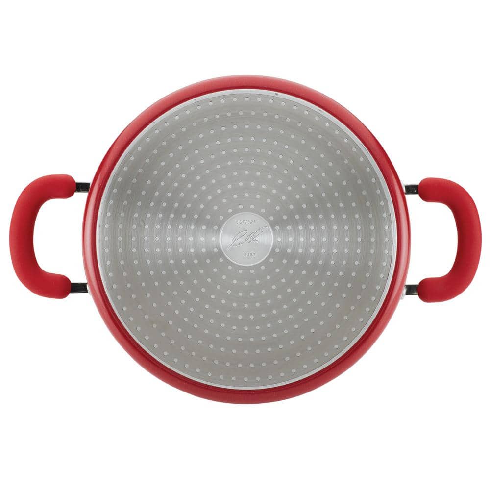 Red Shimmer Aluminum Nonstick 6-Quart Stockpot with Glass Lid