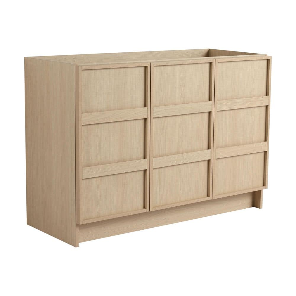 Joy 46.88 in. W Modern Freestanding Bath Vanity Cabinet without Top in Oak with 3 Soft Closing Doors price history on PriceWatchPro