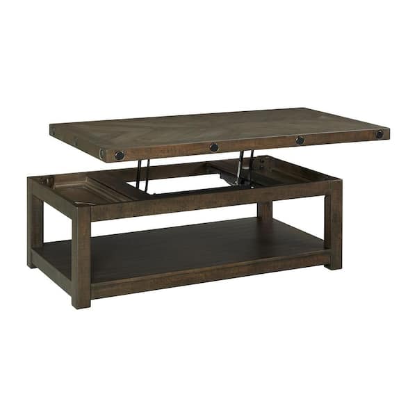 Picket House Furnishings Rio 48 in. Gray Charcoal Rectangle Wood Coffee Table with Lift Top