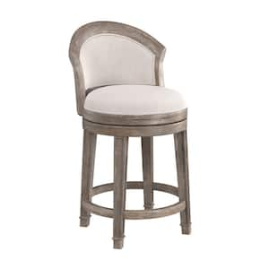 Monae 26 in. Distressed Dark Gray Swivel Counter Stool