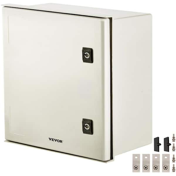 VEVOR 2048 cu. in. Electrical Enclosure Box 16 x 16 x 8 in. NENA 4X IP66 Junction Outlet Box Fiberglass with Mounting Plate