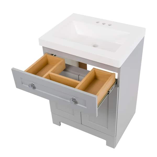 Glacier Bay Everdean 25 in. Single Sink Pearl Gray Bath
