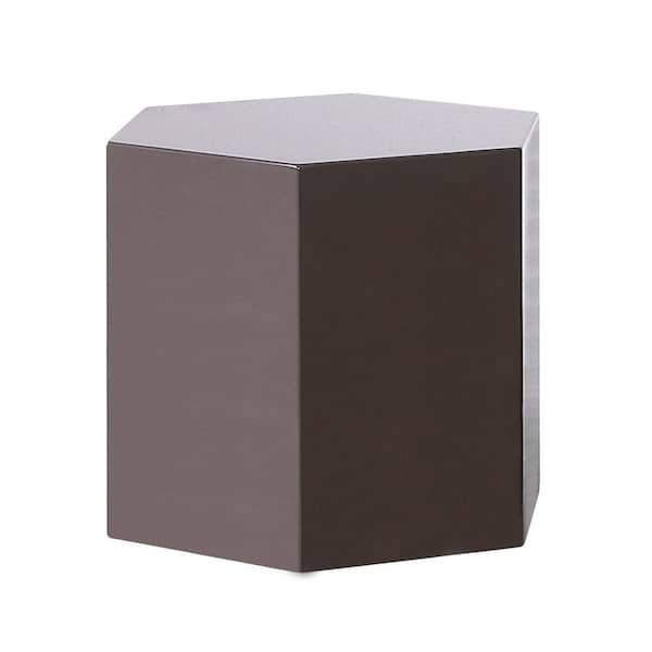 Modrest Newmont Modern 15 in. Light Grey Hexagon Wood End Table