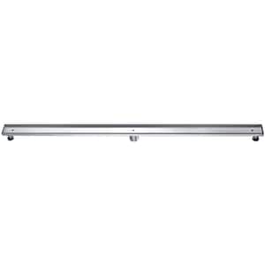 59 in. Linear Shower Drain with No Cover in Brushed Stainless Steel