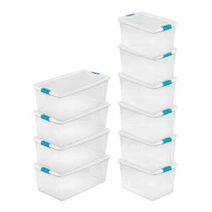 106 Qt. Stackable Storage Box Container (4 Pack) + 64 Qt Box (6 Pack)