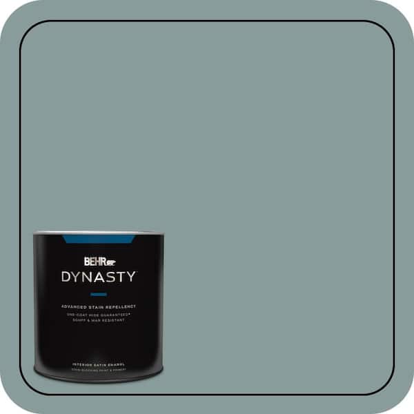 BEHR DYNASTY 1 qt. #HDC-AC-23 Provence Blue One-Coat Hide Satin Enamel Interior Stain-Blocking Paint & Primer
