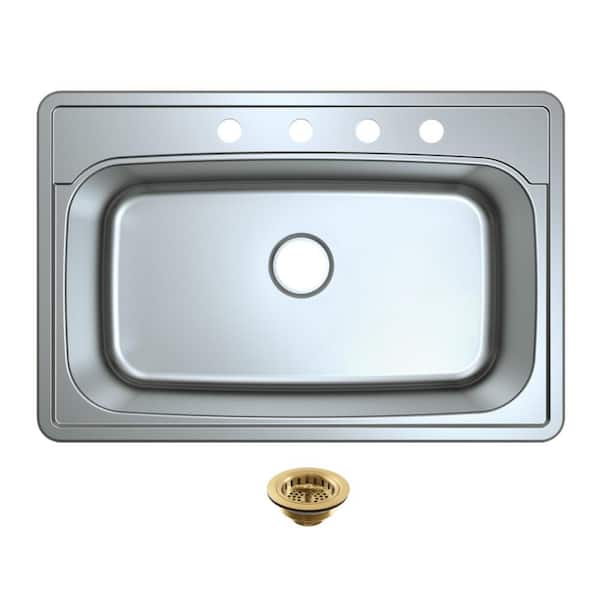 Studio 29.5 in. Drop-in Single Stainless SteelKitchen Sink with
