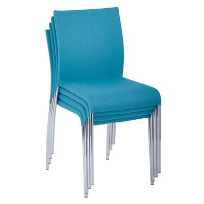 Conway Aqua Fabric Stacking Chairs (Set of 4)