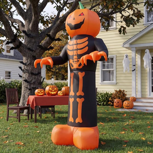 Karl home 12 ft. Inflatable Pumpkin Skeleton Reaper Halloween