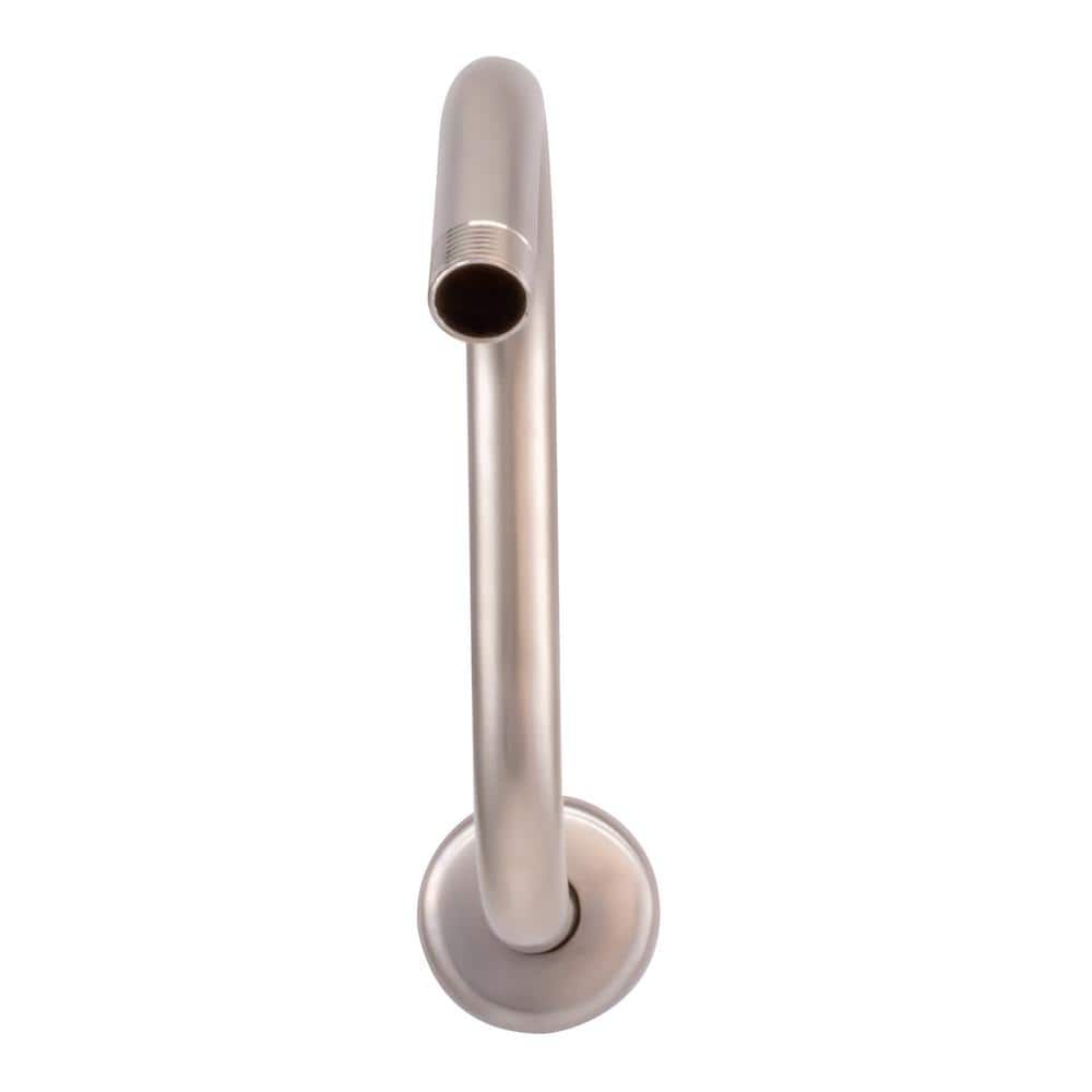 8" Satin Nickel S-Shaped Wall Mount Shower Arm