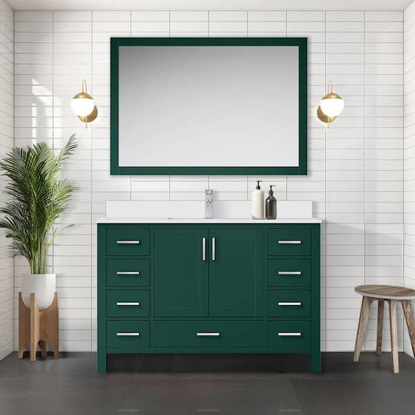Jacques 48 in. W x 22 in. D Green Bath Vanity with Cultured Marble Top