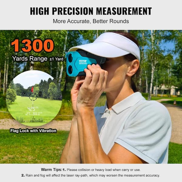 VEVOR Golf Rangefinder 1300 Yards Laser Golfing Hunting Range Finder 6X  Magnification Distance Measuring Golfing Accessory DCKGEFCJY6B1P8IY6V9 -  The Home Depot