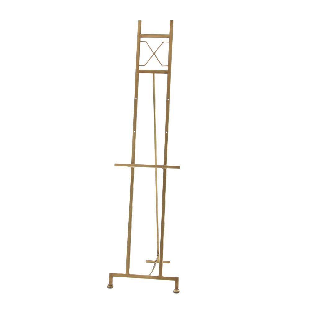 Gold Adjustable Metal Floor Easel with Chain Support