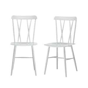 Savannah Metal Dining Chair, White (Set of 2)