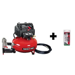 6 Gal. 150 PSI Portable Electric Air Compressor, 18-Gauge Brad Nailer and 18-Gauge Brad Nails (900 per Box)