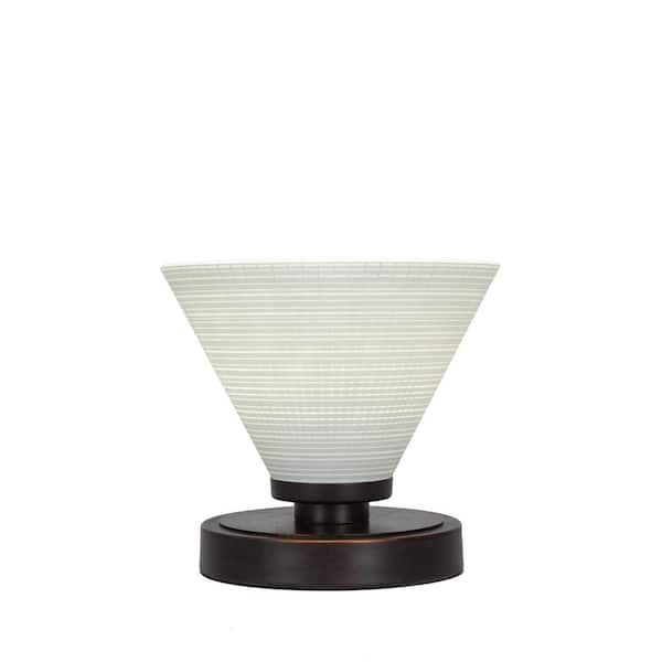 Unbranded Quincy 6.5 in. Dark Granite Accent Lamp with 7 in. White Matrix Glass Shade, No Bulb Included