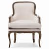 Baxton Studio Napoleon Beige and Dark Brown Fabric Upholstered