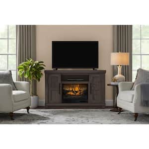 Caufield 54 in. Freestanding Electric Fireplace TV Stand in Honey Ash