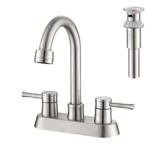 FLG 4 in. Centerset Double Handle High Arc Bathroom Faucet with