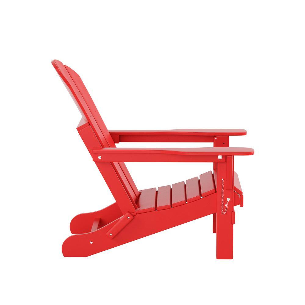 Red Plastic Adirondack Armchair Set for 2, 32" x 35.25"