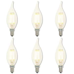 40-Watt Equivalent CA11 Dimmable Clear E12 Edison Filament LED Light Bulb 3000K (6-Pack)