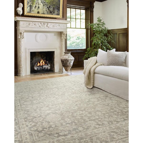 Nabela Noor Home Maan Grey Traditional 6 ft. x 9 ft. Machine Woven Area Rug